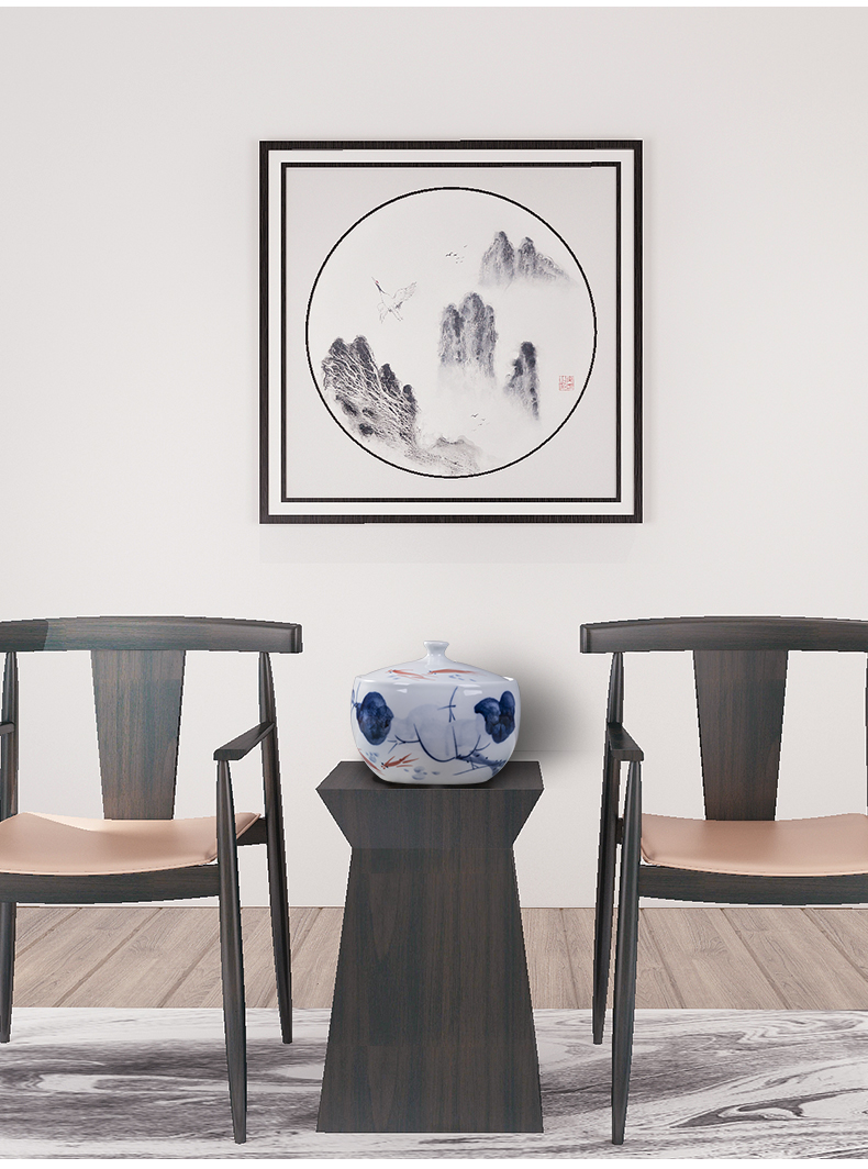 Jingdezhen ceramic tea pot home pu 'er tea pot of large storage POTS sealed seven loaves caddy fixings
