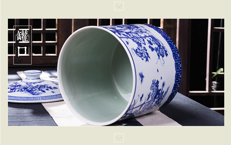 Jingdezhen ceramic tea pot size bigger sizes porcelain pu - erh tea barrel scattered tea urn cylinder seal POTS