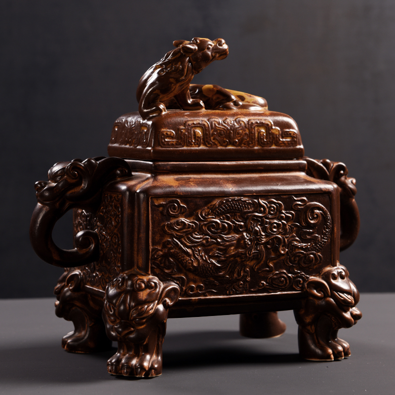 Shadow at up ceramic tea storage tanks of household caddy fixings Chinese style restoring ancient ways caddy fixings storage tank sealing LLW