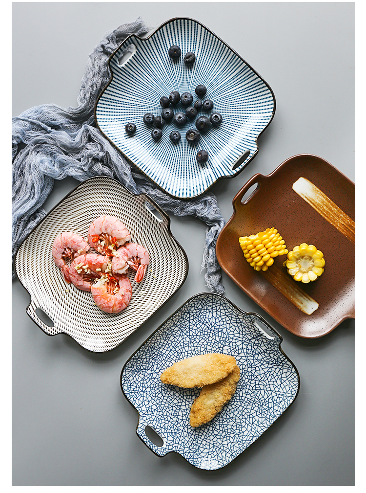 Japanese ceramics tableware feng ears fish dish plate, plate material sushi plate of dumplings plate steak plate