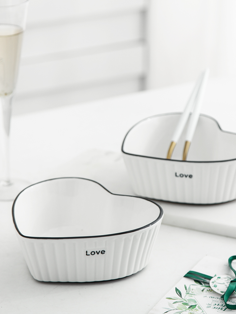 Creative ceramic eat bowl individual household salad bowl large dishes portfolio web celebrity ins Nordic cutlery sets