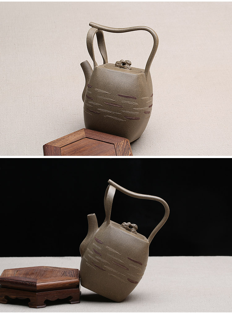 Shadow at yixing masters are it undressed ore green mud pure manual girder fortune turnes the teapot set pot of SY