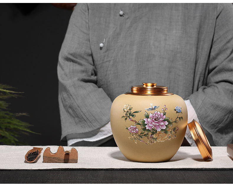 "Shadow enjoy" yixing purple sand tea pot undressed ore section of coloured drawing or pattern blooming flowers violet arenaceous mud tin with puer tea cake