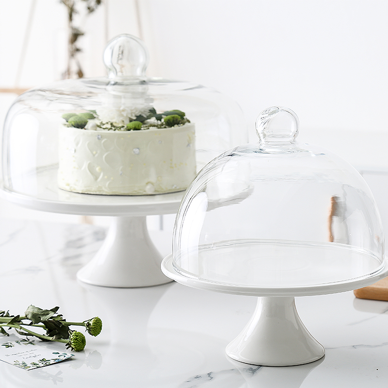 Ceramic cake plate wedding birthday dessert plate high tray was dessert snacks frame baking cake pan