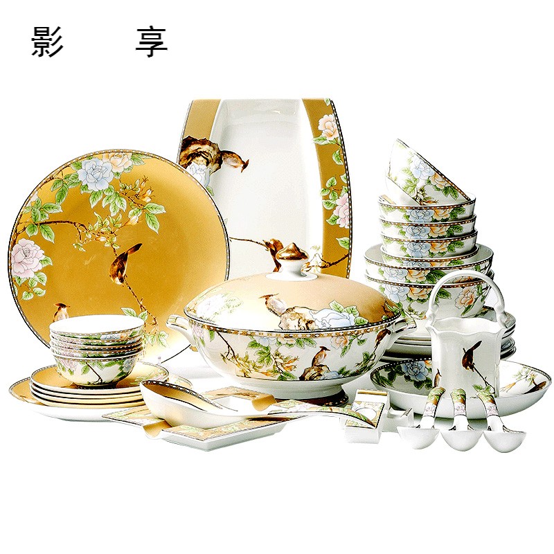 Shadow enjoy bowls cutlery set dishes home eat ipads bowls dish dish dish dish bowl chopsticks jingdezhen ceramic L