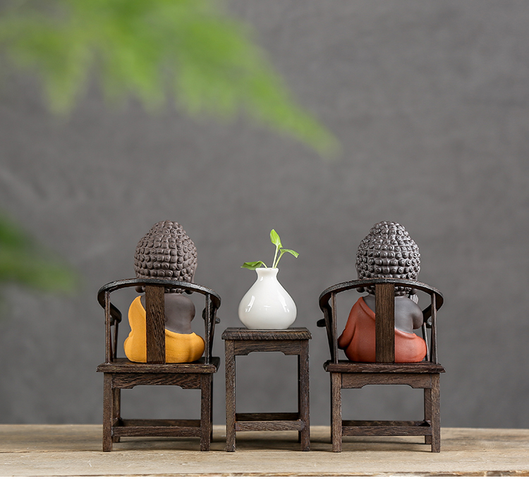 Shadow at zen tea pet furnishing articles boutique creative play purple sand monk tea to keep the little novice monk JT home decoration