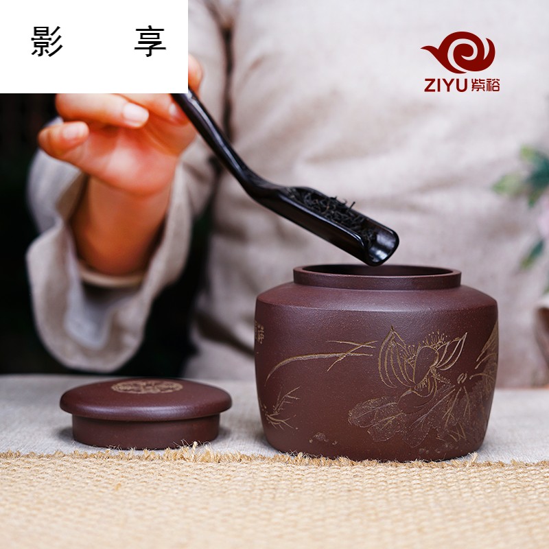 Shadow at yixing purple sand tea caddy fixings wake POTS are scattered receives Wu Jianli all hand up POTS moisture permeability