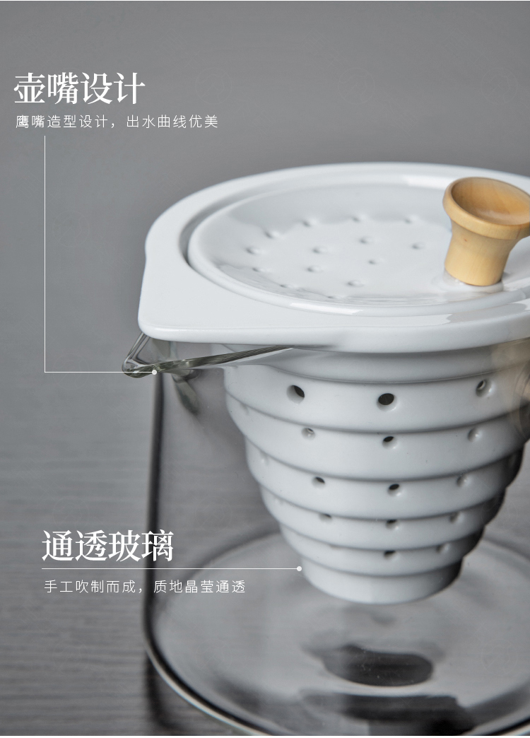 Shadow enjoy electricity TaoLu household boiling tea ware suit side the glass teapot round electric TaoLu glass cup TF