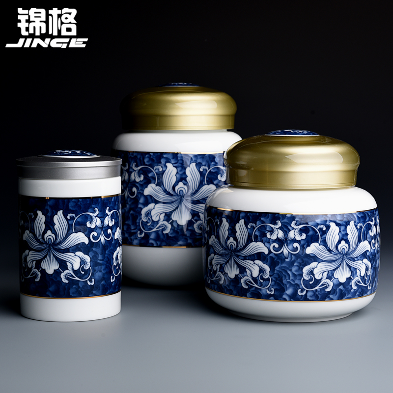 Shadow at jingdezhen ceramic tea pot home large sealed tank, general storage tanks, small portable pu - erh tea