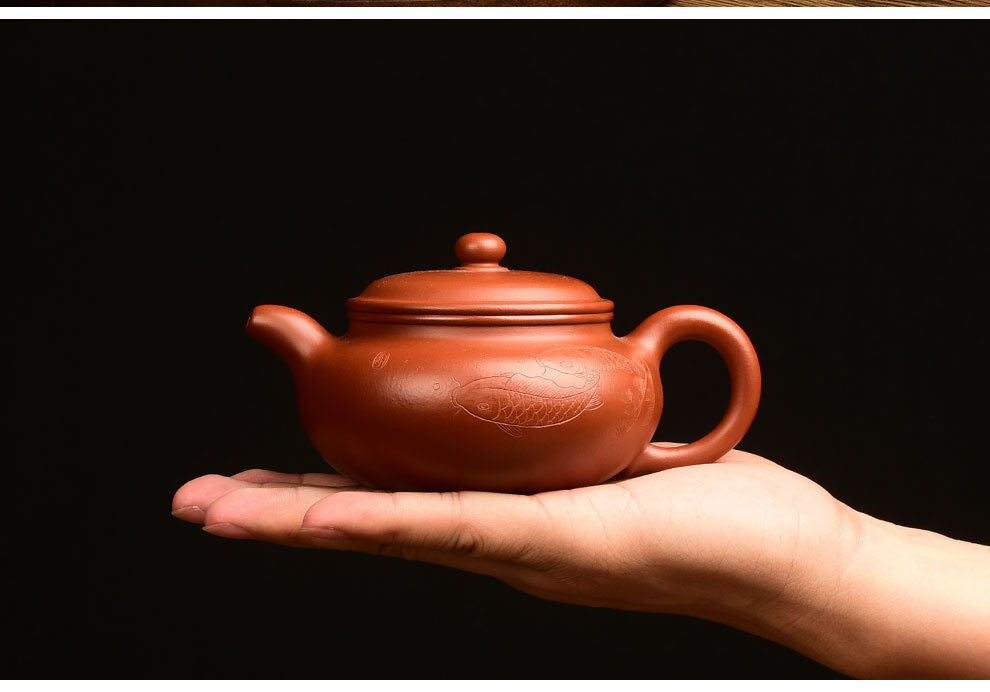 Shadow at yixing it undressed ore dahongpao zhu mud hand made kung fu tea set antique teapot 350 cys