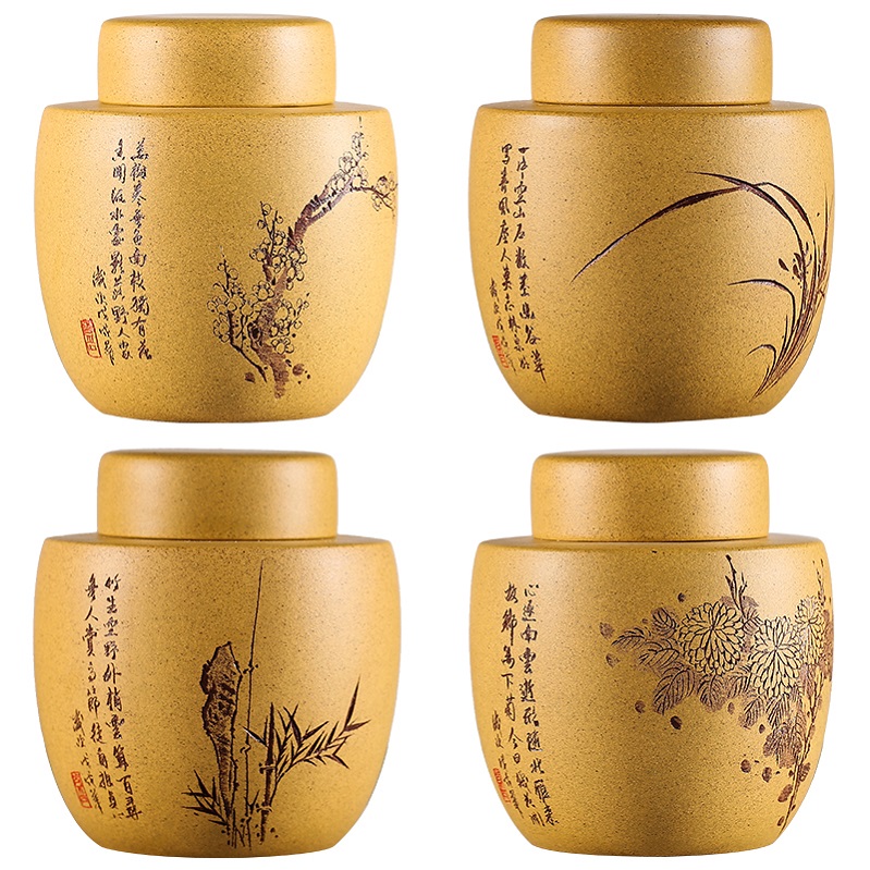 Shadow at yixing purple sand tea pot undressed ore section by manual small pu 'er wake receives four gentleman' s suit JH