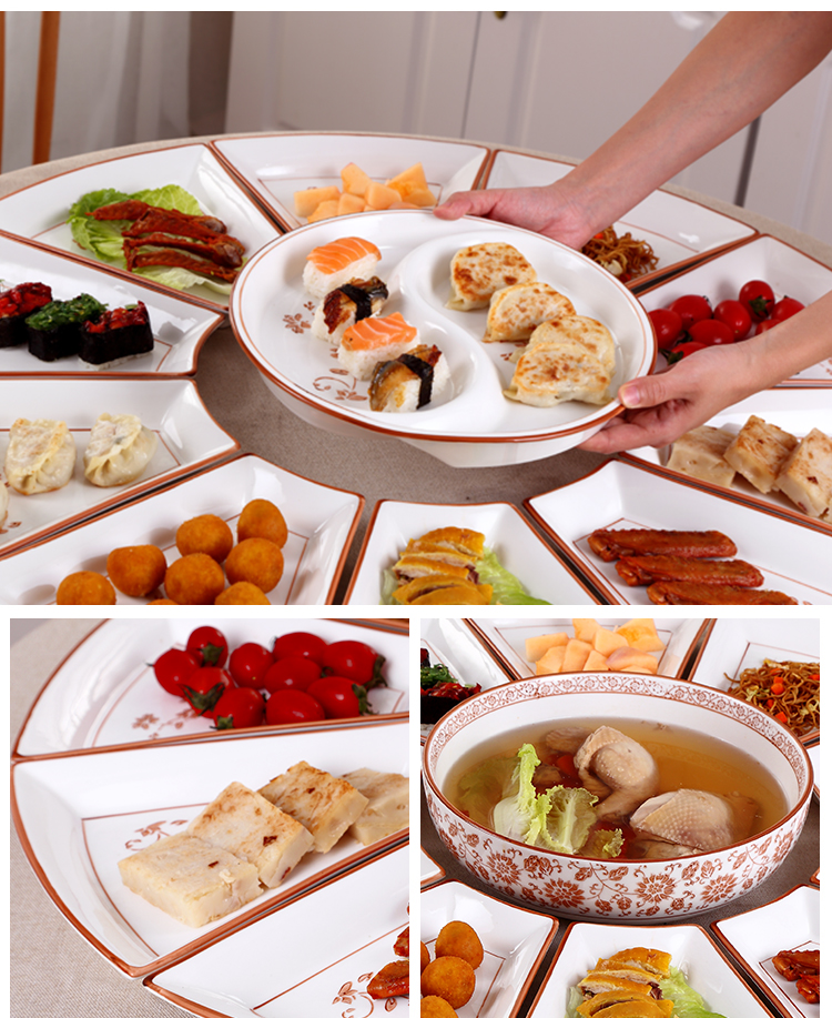 Web celebrity in same family meal seafood platter hotel tableware plate reunion ceramic composite brine platter