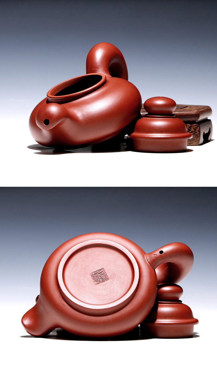 Yixing it shadow enjoy 】 【 old actor Wu Hongcai all hand teapot undressed ore dahongpao squirrel pot of 250 c