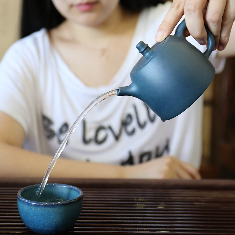 Shadow at yixing han priests are it by pure manual azure mud pot teapot tea set DFJ