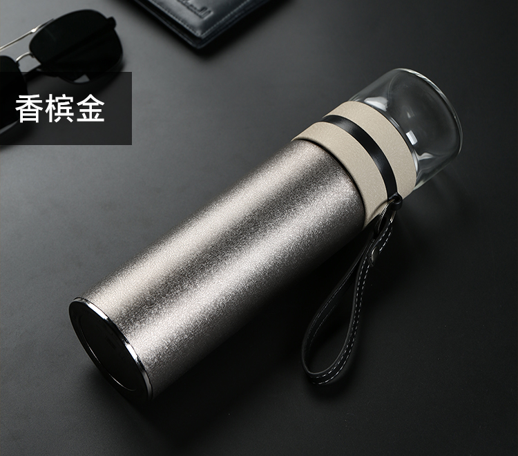 Purple sand separation tank vacuum cup tea tea cup men 's on - board, portable large capacity filter glass custom lettering