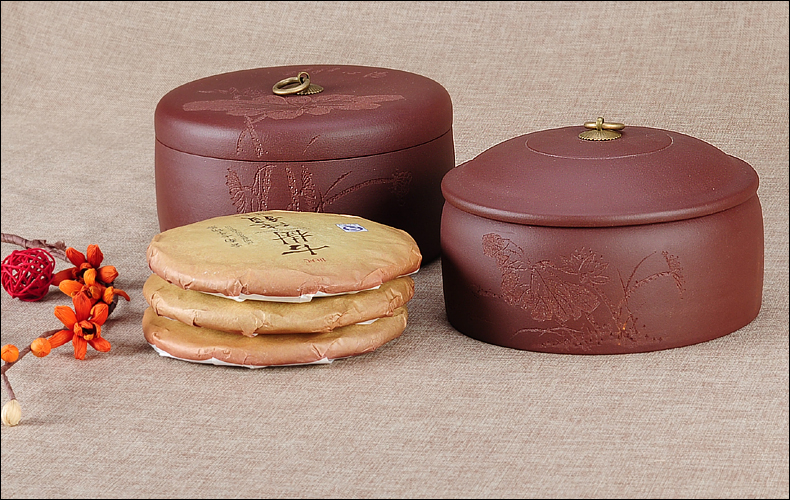 Shadow at yixing purple sand tea pot three cakes with large manual pu - erh tea pot receives JSBT