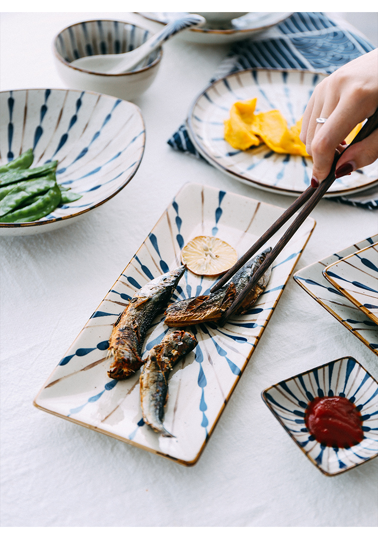 Japanese style restoring ancient ways under glaze color porcelain household utensils 0 bowl dish dish soup bowl rainbow such always run the rice bowls