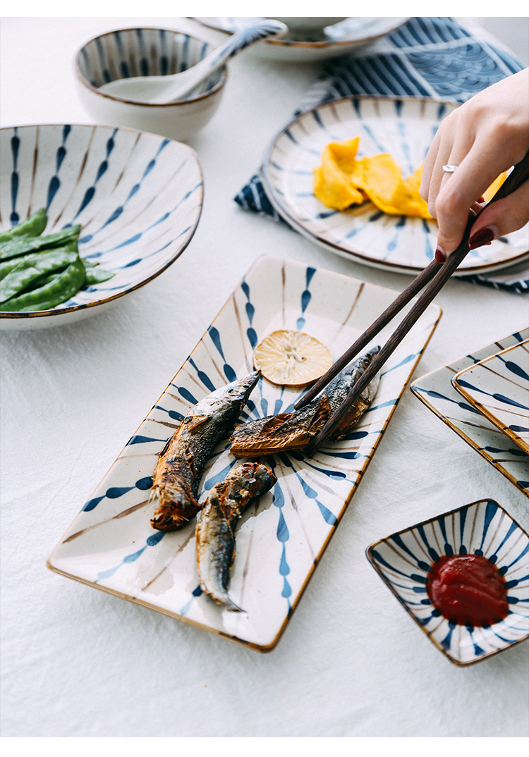 Japanese style restoring ancient ways under glaze color porcelain household utensils 0 bowl dish dish soup bowl rainbow such always run the rice bowls