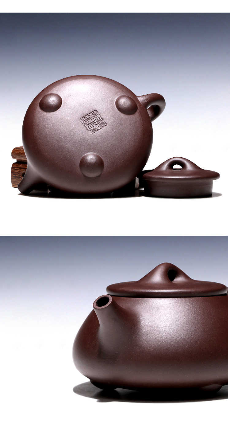 "Shadow enjoy" yixing pure manual it home Wu Hongcai purple clay teapot JingZhou stone gourd ladle pot 250 CCL