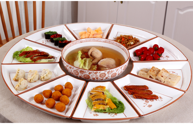 Web celebrity in same family meal seafood platter hotel tableware plate reunion ceramic composite brine platter