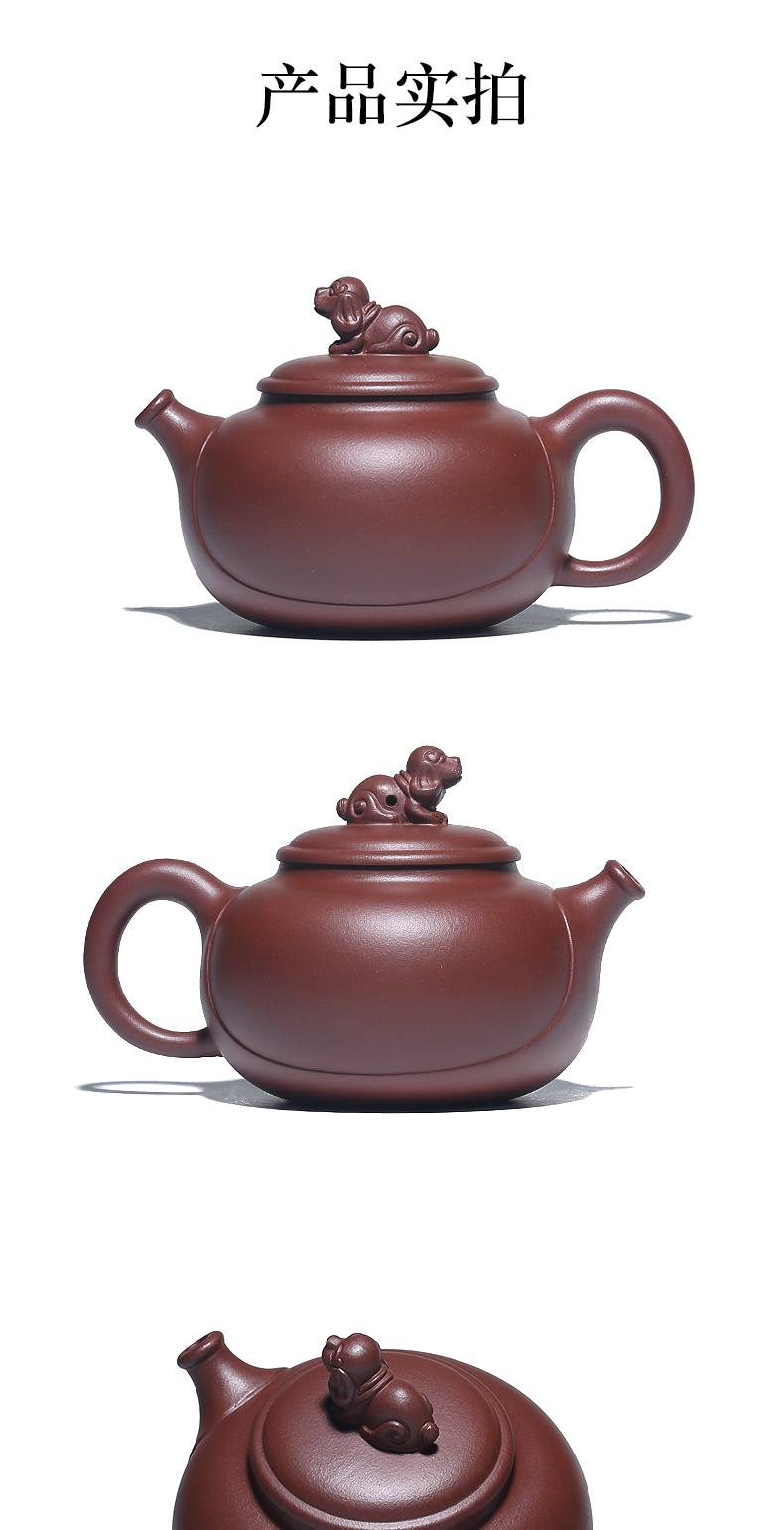 Shadow at present yixing it undressed ore famous purple clay teapot suit pure manual zodiac kung fu