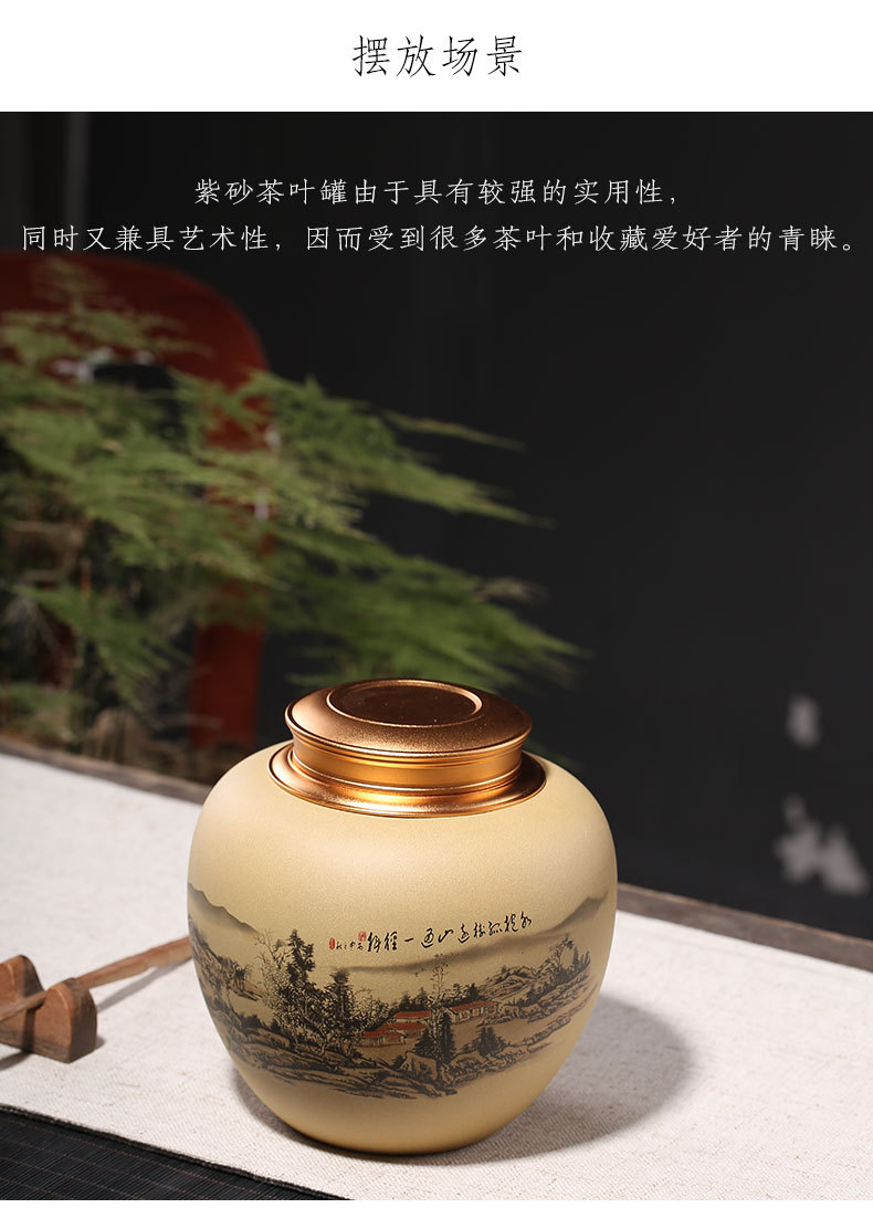 "Shadow enjoy" yixing purple sand tea pot undressed ore section of jiangshan picturesque manual ink painting gift of pu - erh tea pot