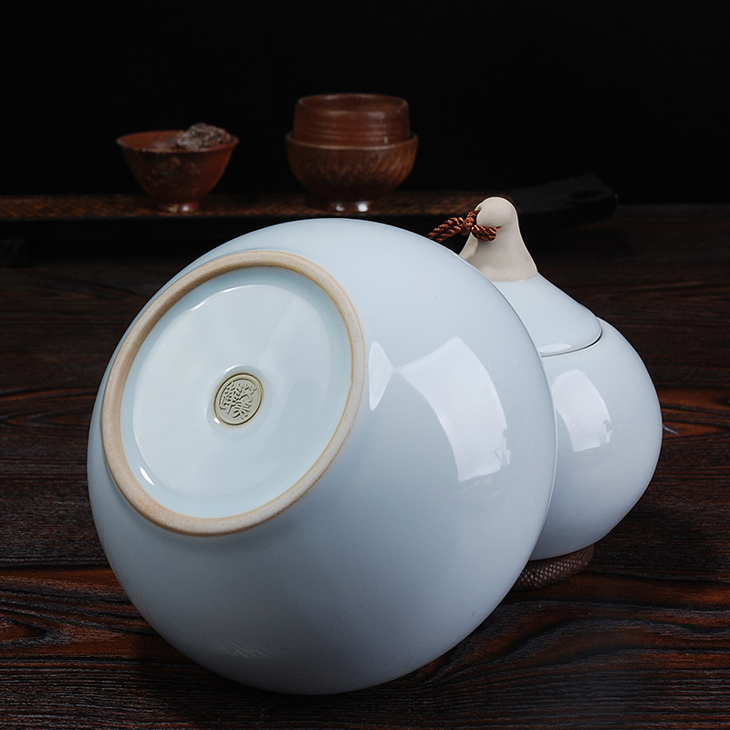 Shadow enjoy ceramic POTS up pu 'er tea pot double pot two elder brother up pot large gourd DCXH
