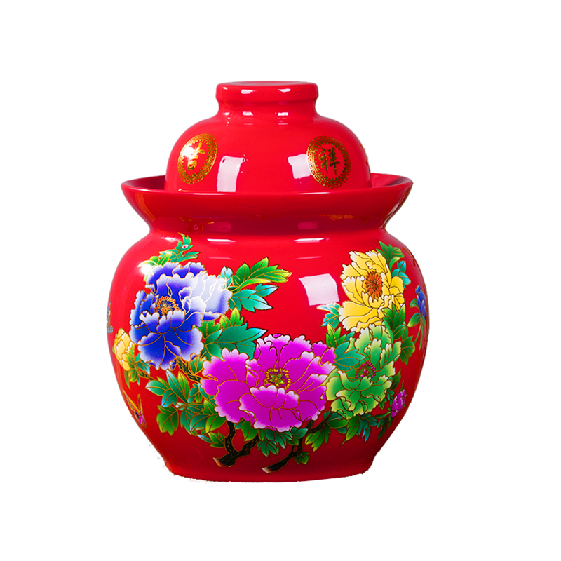 Ceramic kimchi altar thickening sealed jar with cover earthenware pickles by household size sichuan pickle jar