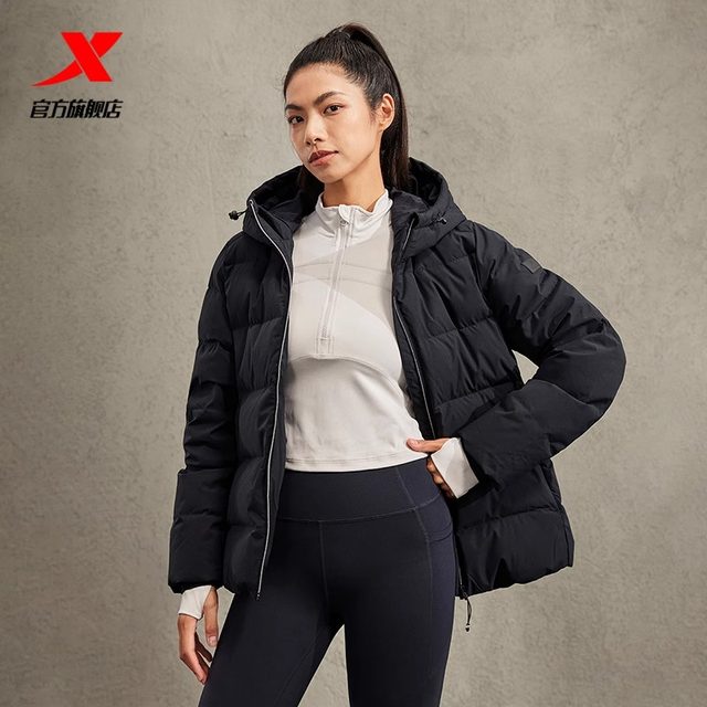 Xtep hooded down jacket ສໍາລັບແມ່ຍິງ 2023 ໃຫມ່ກິລາລະດູຫນາວ windproof ແລະ versatile jacket ອົບອຸ່ນ 977428190349