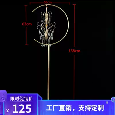 2019 New wedding props iron scepter road lead crystal chandelier road lead banquet stage decoration window