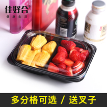 Disposable fruit fishing bag box thickened salad platter rectangular plastic mesh red fruit cut Box Portable