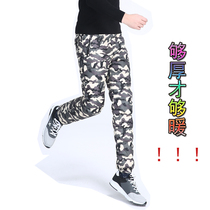 Winter camouflate big code OUTDOOR CASUAL WARM ultra-light mens down pants external to wear and thickened high waist cotton pants