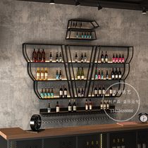 Cabinet Wall-mounted Creative Wall Bar SHELF IRON ART INDUSTRIAL WIND COMMERCIAL BAR RED WINE CABINET SHELF DISPLAY WINE RACK