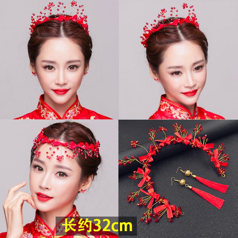 Red head hoa studio cô dâu phụ kiện đám cưới váy đỏ mũ cưới bánh mì nướng quần áo mũ phụ kiện thủ công các shop bán phụ kiện tóc đẹp 