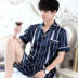 Mens mỏng ngắn tay lụa băng pajama thiết lập kích thước mùa hè tươi đơn giản lụa giản dị về nhà mặc hai mảnh bộ. 