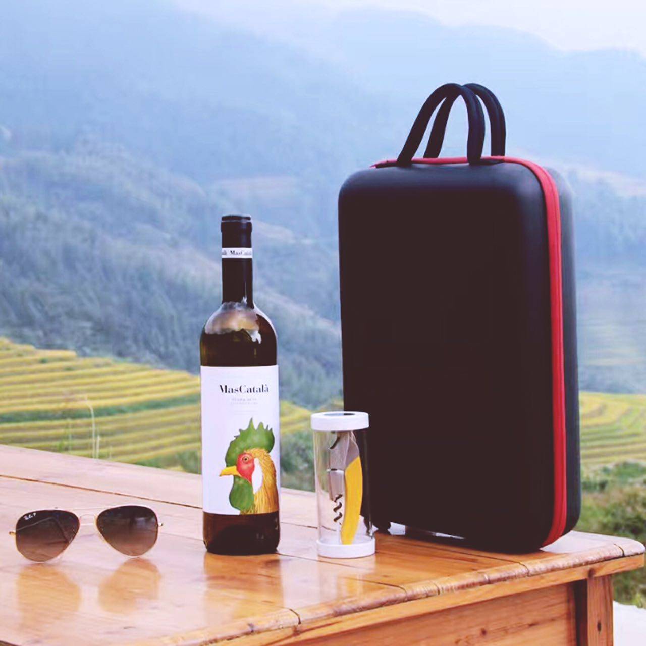 Smart space fashion colorful red wine EVA wine package core sharp gift box packaging box double leather box waterproof insulation