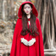 Wuxin mage Yue Qiluo with the same big red cloak woolen coat women's jacket retro Little Red Riding Hood cloak autumn and winter
