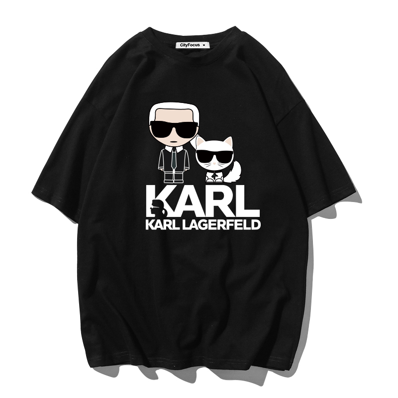 Trendy Brand Lafayette Men's Short-Sleeve T-Shirt, European Style Monster Top, Trendy Printed Half-Sleeve Pure Cotton T-Shirt