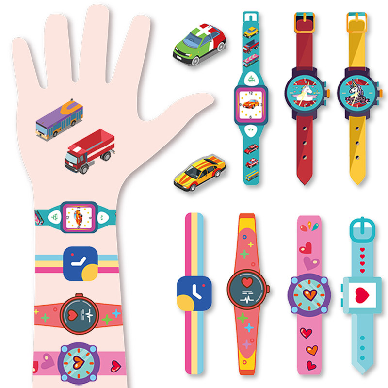 Children Tattoo Stickers Safe Harmless Princess Boy Girl Waterproof Baby Cartoon Car Watch Watermark Sticker Art