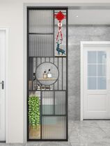 Creative light luxury modern glass screen wash table toilet metal partition blocking porch partition wall