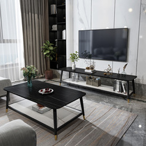 Italian rock board coffee table living room small apartment modern simple marble tea table minimalist light luxury table