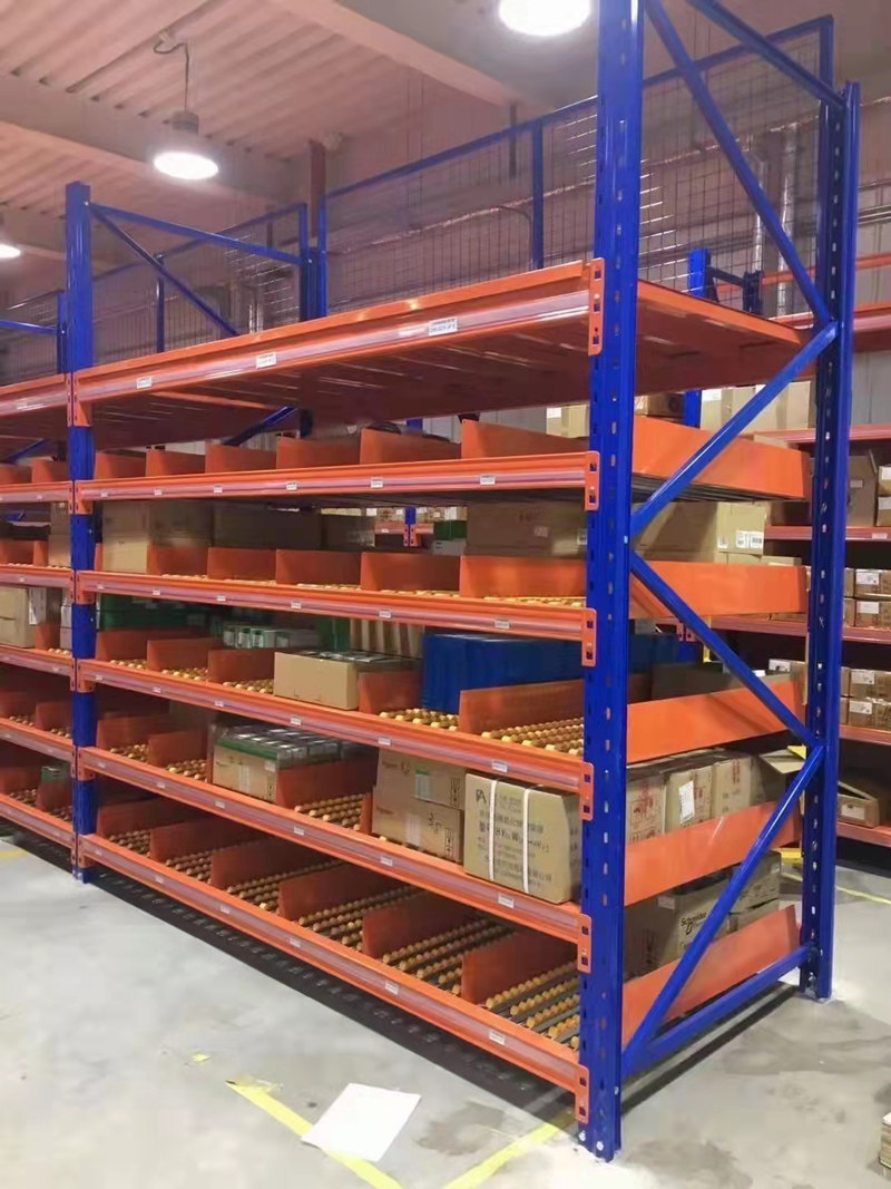 Roller slide rack shelves fluent bar e-commerce materials sorting heavy roller shelves can be customized