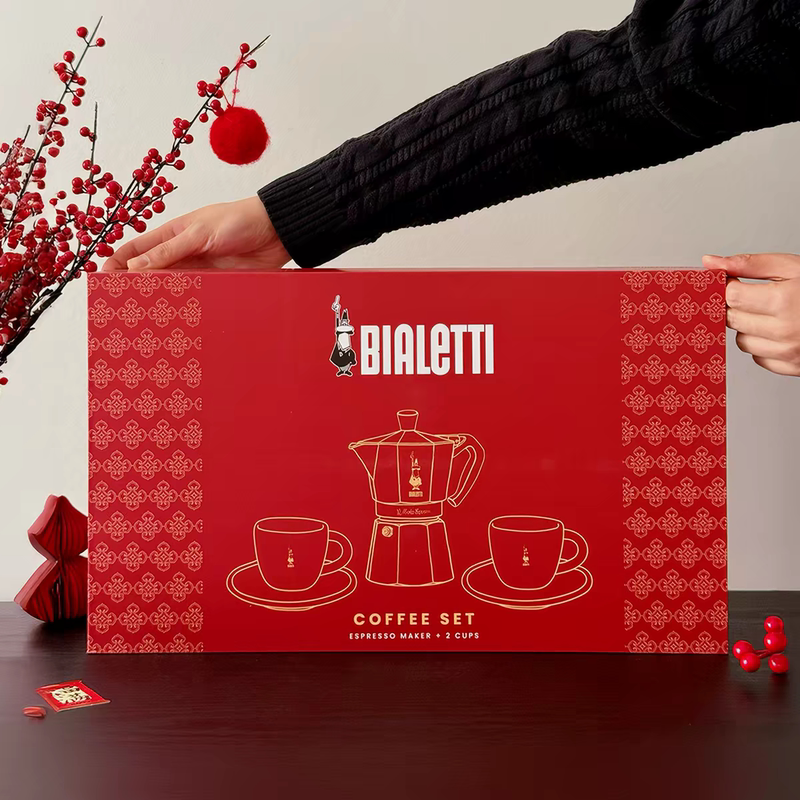 Bialetti Holiday Limited Edition Moka Pot Italian Home Coffee Pot Set Gift Box Outdoor Portable Bialetti Holiday Limited Edition Moka Pot Italian Home Coffee Pot Set Gift Box Outdoor Portable