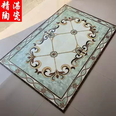 Living room parquet floor tiles Microstone gold-plated European dining room entrance hall porch aisle carpet Flower tile puzzle
