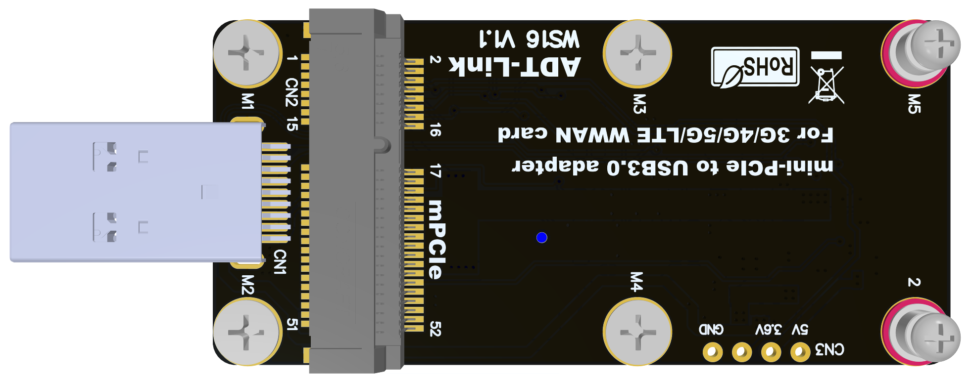 Mini PCI-E Mpcie 52PIN To USB 2.0 Wireless Adapter For 4G LTE - Foto 5