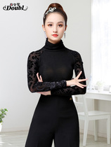 Dambao Luos new ballroom dance blouses Latin dance practice with womens spring and autumn high collar dancing clothes Morden dance suit