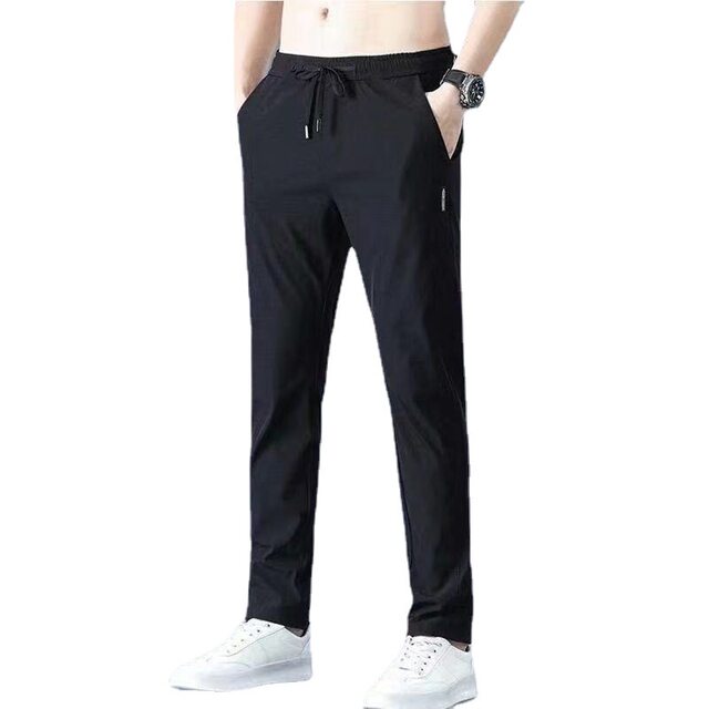 2025 New Casual Pants Men's Summer Loose Straight Ice Silk Quick-drying Men's Pants Work Sports Pants