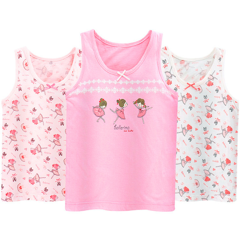 Girl Vest Summer Slim pure cotton CUHK Tong baby girl's underwear full cotton knit children harness
