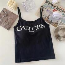 With season out-of-print wearing body with female hanging cushion Summer short hitch back hot sleeves Inner Breast Girl online flowers New clothes Heart red