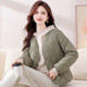 Thin down jacket women's fashion short style small loose large size white duck down casual round neck outer wear warm jacket